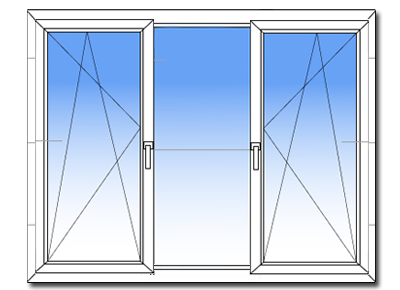 Фото пластиквого окна для гостиной